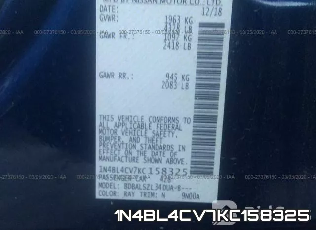 1N4BL4CV7KC158325 фото 7