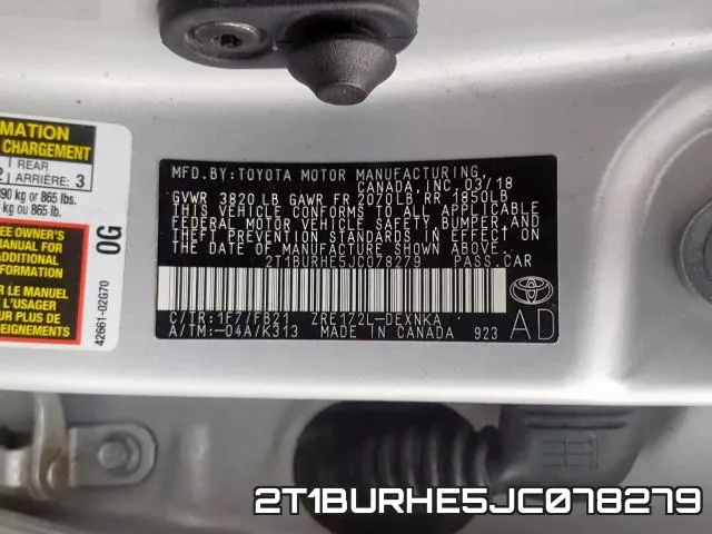 2T1BURHE5JC078279 фото 2