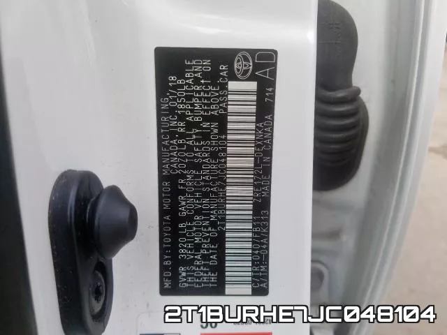2T1BURHE7JC048104 фото 2
