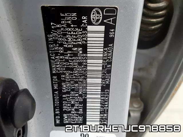2T1BURHE7JC978858 фото 2