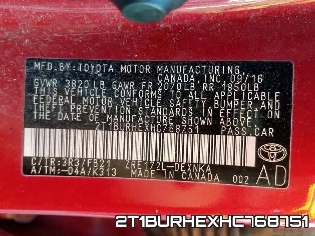 2T1BURHEXHC768751 фото 2