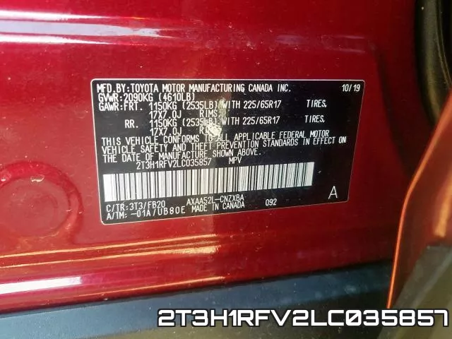 2T3H1RFV2LC035857 фото 2