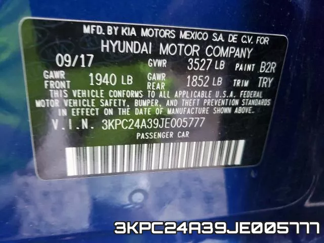 3KPC24A39JE005777 фото 2