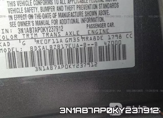 3N1AB7AP0KY237912 фото 9
