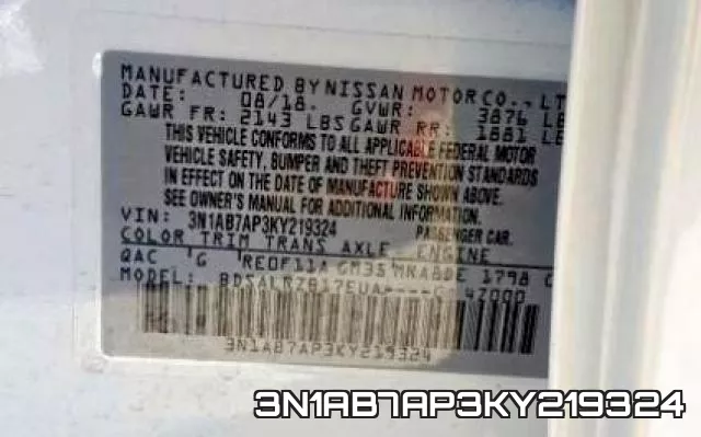 3N1AB7AP3KY219324 фото 2