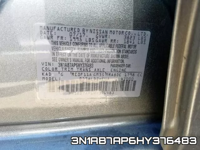 3N1AB7AP6HY376483 фото 2