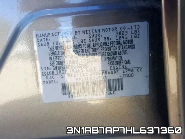 3N1AB7AP7HL637360 фото 2
