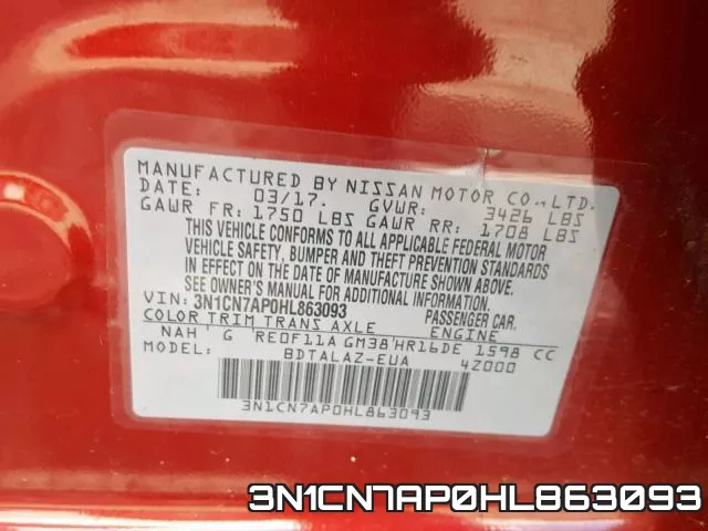 3N1CN7AP0HL863093 фото 2