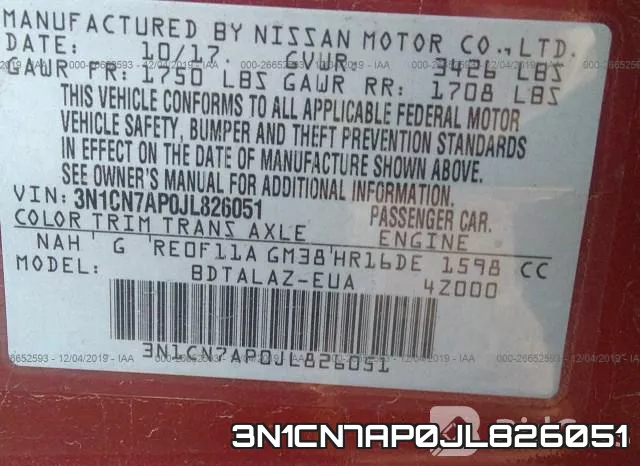 3N1CN7AP0JL826051 фото 9
