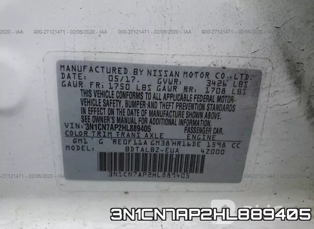 3N1CN7AP2HL889405 фото 8
