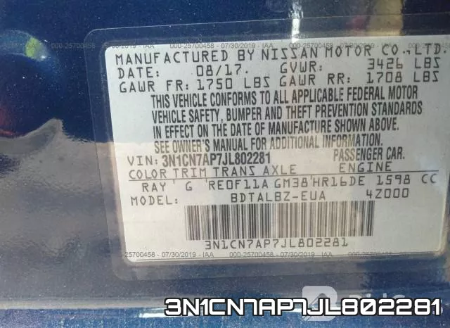3N1CN7AP7JL802281 фото 10