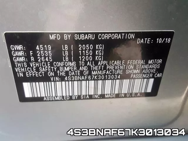 4S3BNAF67K3013034 фото 2