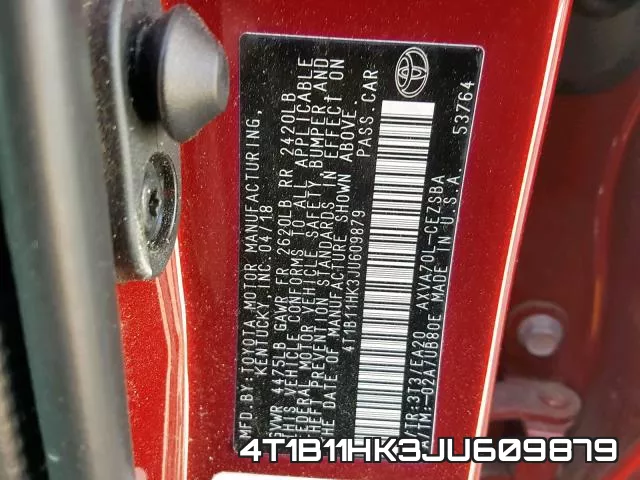 4T1B11HK3JU609879 фото 2