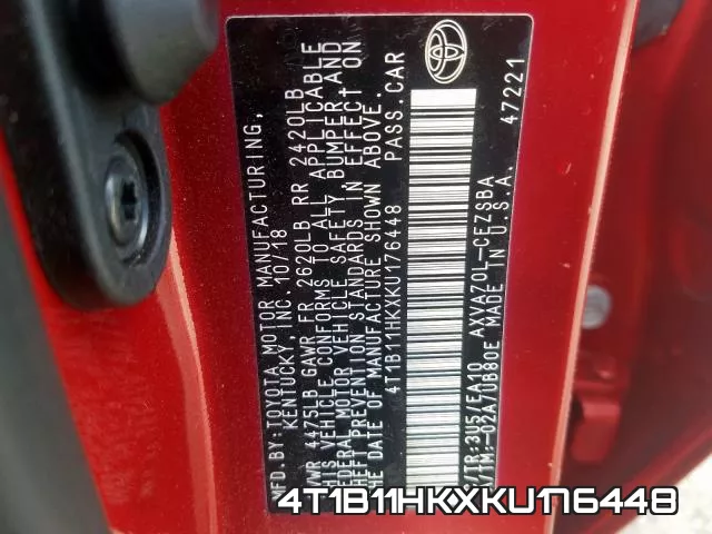 4T1B11HKXKU176448 фото 2