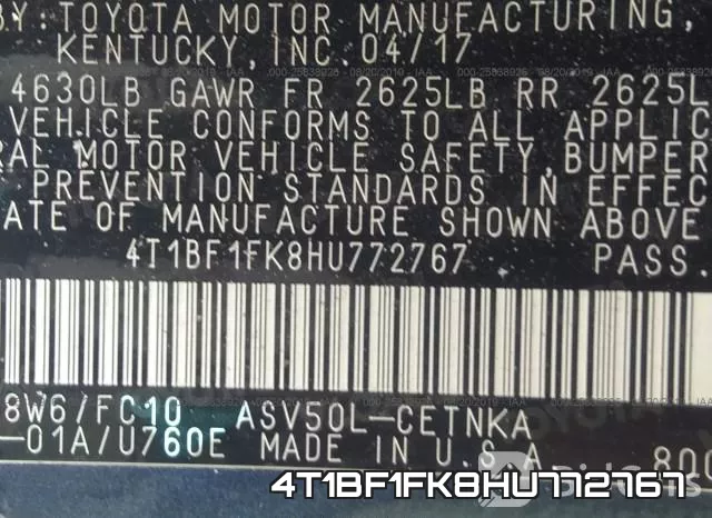 4T1BF1FK8HU772767 фото 8