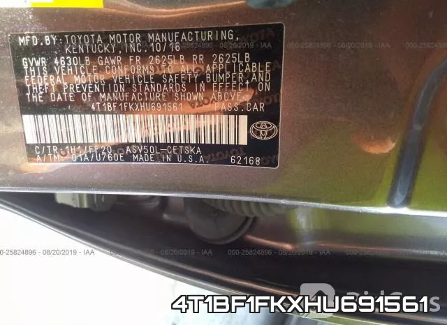 4T1BF1FKXHU691561 фото 9