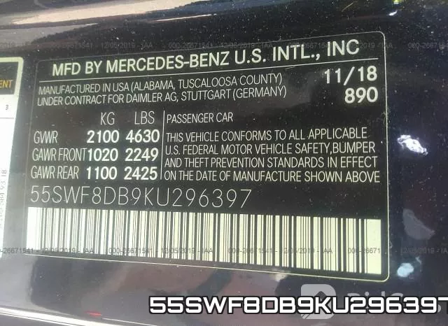 55SWF8DB9KU296397 фото 6