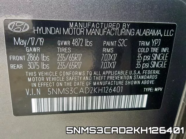 5NMS3CAD2KH126401 фото 2