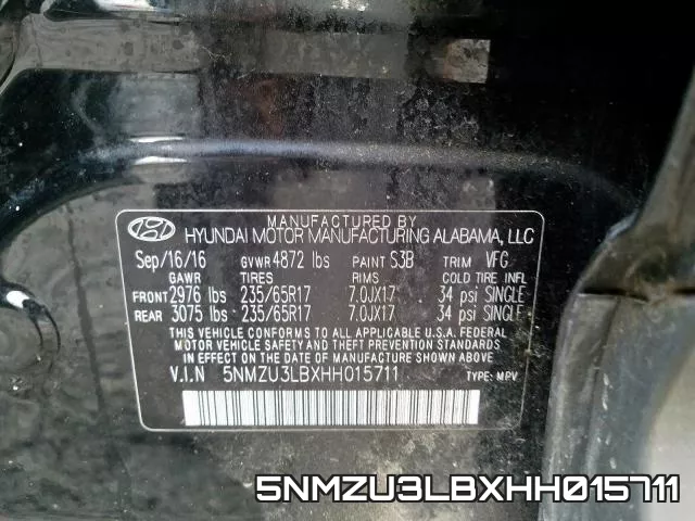 5NMZU3LBXHH015711 фото 2