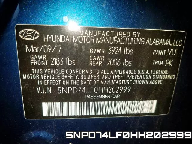 5NPD74LF0HH202999 фото 2