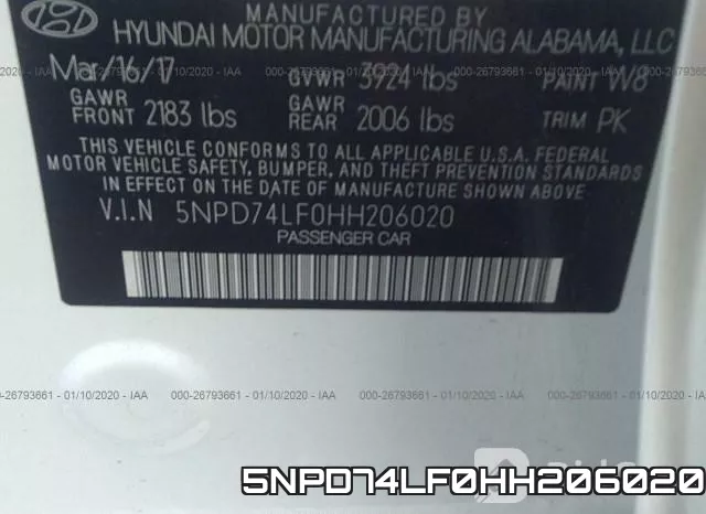 5NPD74LF0HH206020 фото 9
