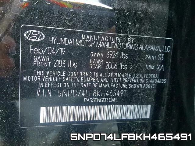 5NPD74LF8KH465491 фото 2