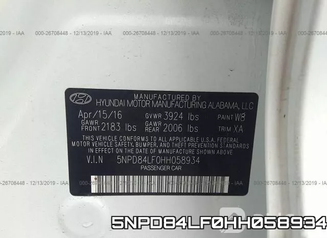 5NPD84LF0HH058934 фото 7