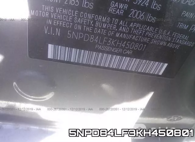 5NPD84LF3KH450801 фото 8