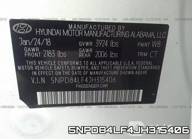 5NPD84LF4JH315406 фото 8
