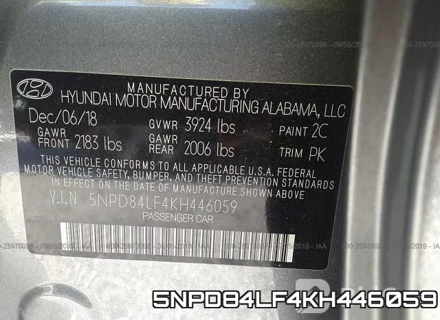 5NPD84LF4KH446059 фото 8
