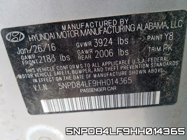 5NPD84LF9HH014365 фото 2