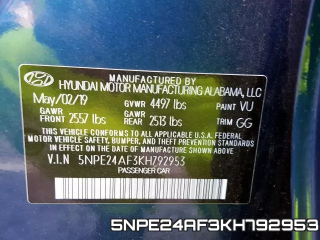 5NPE24AF3KH792953 фото 2