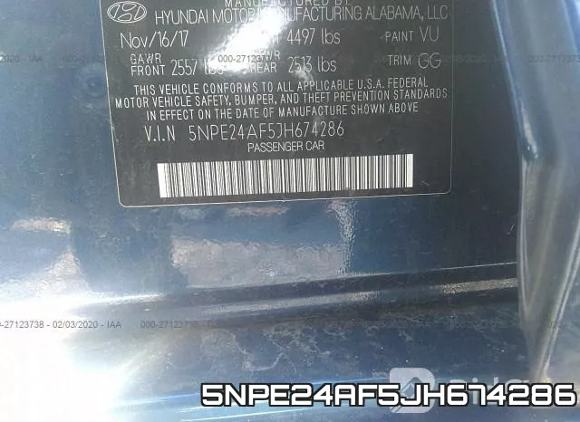 5NPE24AF5JH674286 фото 7