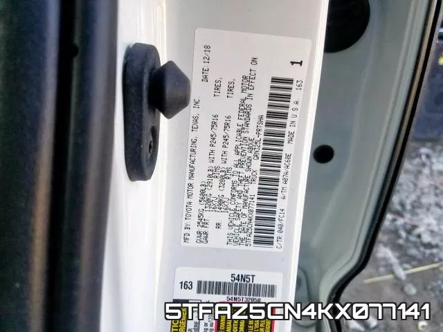 5TFAZ5CN4KX077141 фото 2