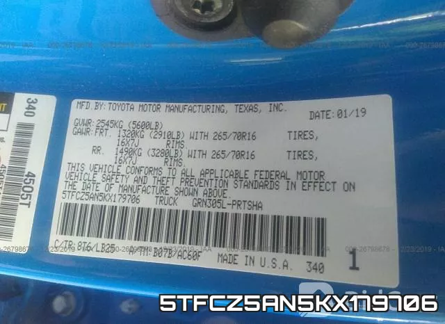 5TFCZ5AN5KX179706 фото 7