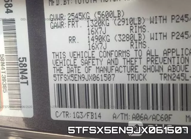 5TFSX5EN9JX061507 фото 7