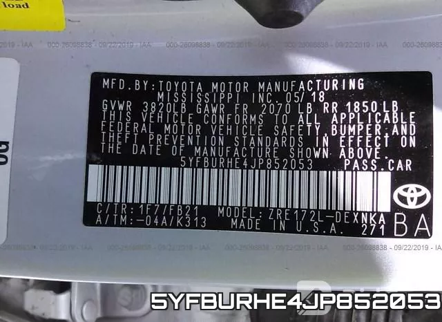 5YFBURHE4JP852053 фото 8