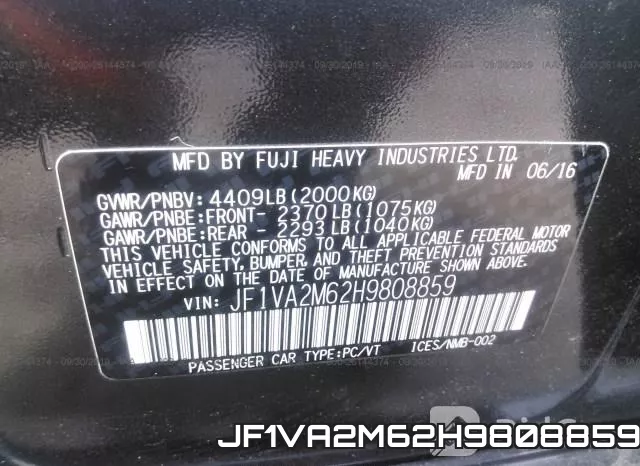 JF1VA2M62H9808859 фото 8