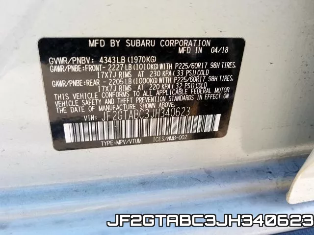 JF2GTABC3JH340623 фото 2