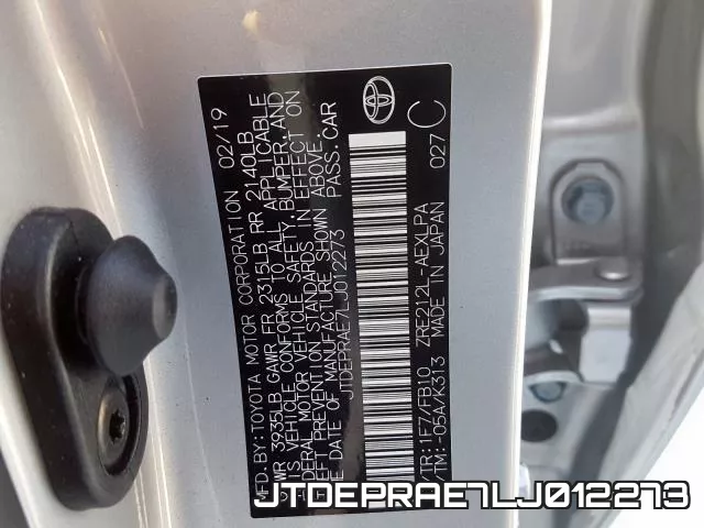 JTDEPRAE7LJ012273 фото 2