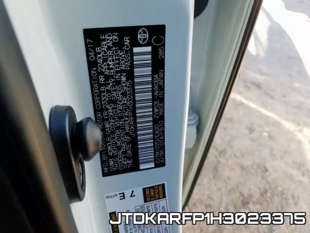 JTDKARFP1H3023375 фото 2