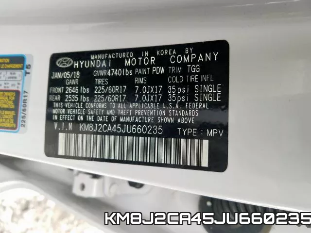 KM8J2CA45JU660235 фото 2