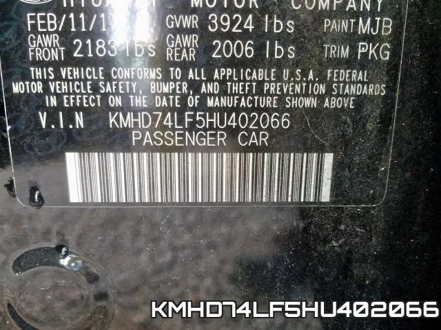 KMHD74LF5HU402066 фото 2
