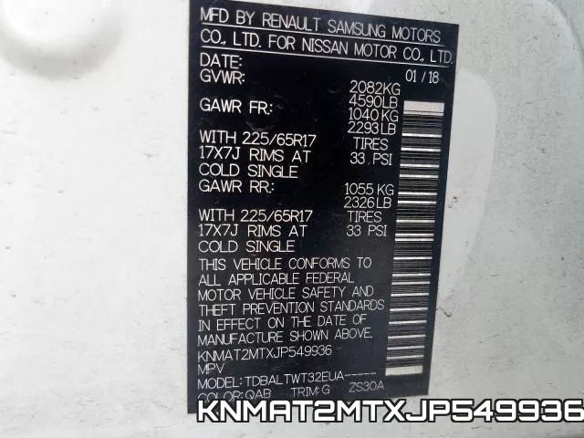 KNMAT2MTXJP549936 фото 2