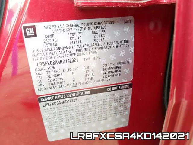 LRBFXCSA4KD142021 фото 2