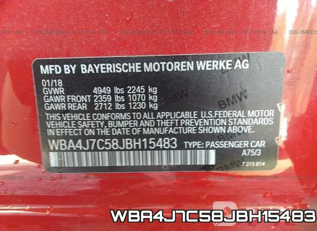 WBA4J7C58JBH15483 фото 8