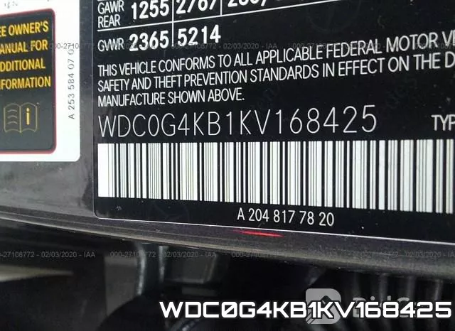 WDC0G4KB1KV168425 фото 9