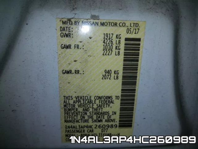 1N4AL3AP4HC260989 фото 2