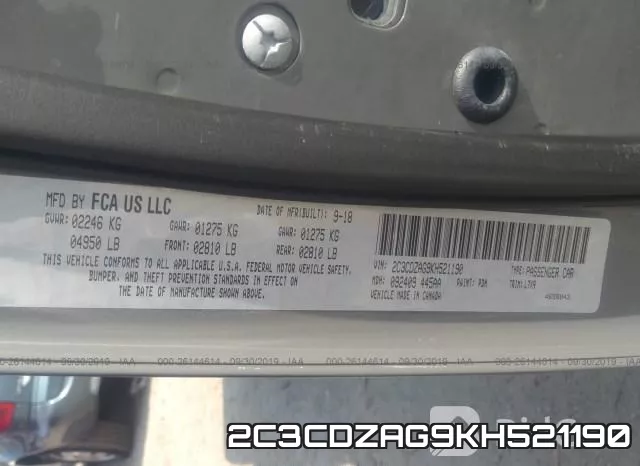 2C3CDZAG9KH521190 фото 9