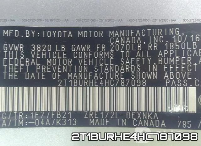 2T1BURHE4HC787098 фото 7